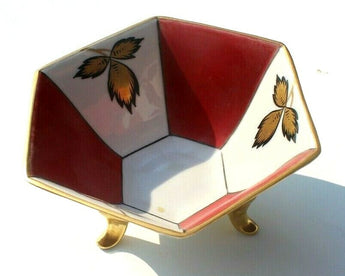 Vtg Art Deco Hollywood Mabendorf German Porcelain Footed Sugar Dish Bowl