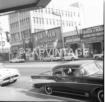 Vintage 1964 Hollywood Blvd Stars Book Shop House Of Magic Pizza Photo #1980