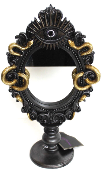 NEW Halloween Gothic CHRISTIAN SIRIANO NEW YORK Framed Mirror W/ Gold Snakes
