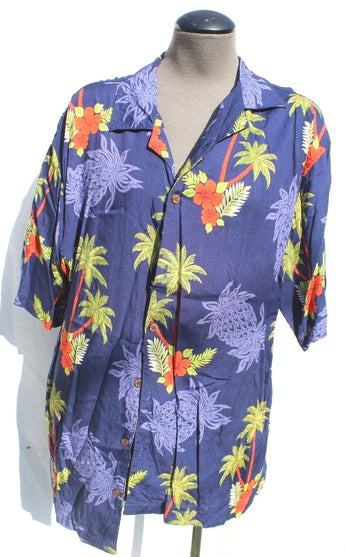 Vtg Men’s Wingo Retro Hawaiian Surf Casual Button Down Short Sleeve Shirt - Lrg