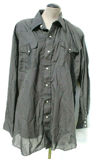 Vtg 1970s Black Panhandle Slim Men’s Country Western Pearl Snap Button Shirt
