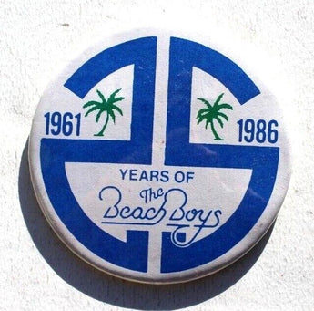 Vtg 1986 THE BEACH BOYS 25th Anniversary Promo Fan Club Button Pin Badge