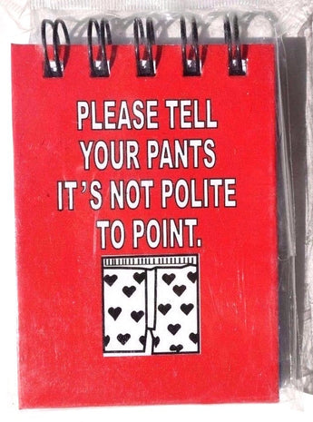Pocket Size "Tell Your Pan't Not To Point" Notebook Memo Funny Gag Gift Joke