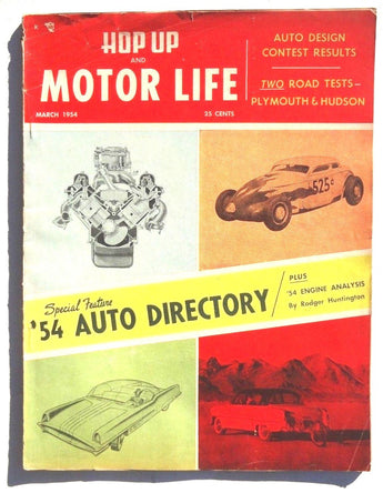 Vtg Hot Rat Rod Car Magazine - March 1954 MOTOR LIFE (54' Auto Directory)
