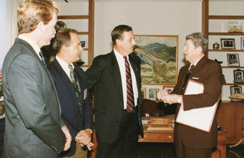 Vintage 1980's President Ronald Reagan W/ Colleagues & Staff Photo #2