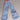 Vtg 1970's Small BLUE Bell Bottom Hippie Jeans Doll Play Clothes / Clothing