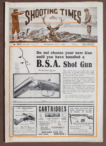 VTG July 1, 1933 Guns & Ammo Shooting Times Magazine (B.S.A. Shot Gun)