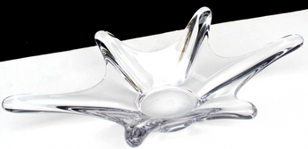 VINTAGE COFRAC ART VERRIER FRANCE HAND BLOWN CRYSTAL GLASS BOWL