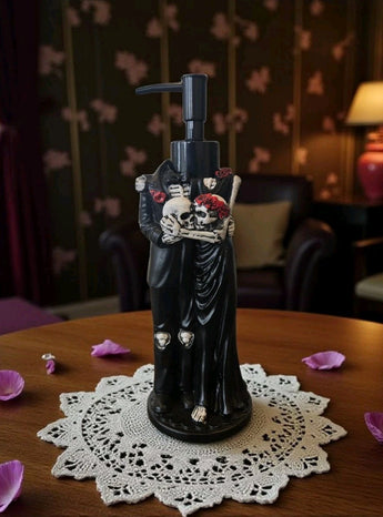 New Black Bride & Groom Headless Wedding Halloween Soap Dispenser Spooky