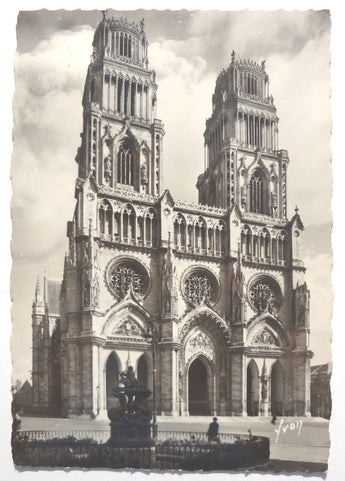 Vintage 1955 Black & White ORLEANS Cathedrale Ste-Croix FRANCE Photo Postcard