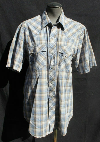 Vtg Men’s ATA Retro Country Western Stripped Cowboy Pearl Snap Shirt Size 16