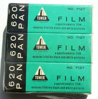 3 Sealed Vintage Tower PAN 620 No. 7127 Panchromatic Film Exp: 2/1964