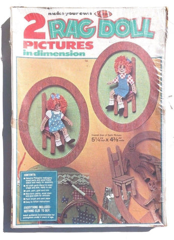 SEALED 1976 Make Your Own 2 RAG DOLL Pictures KIT ( Crafts For Kids) - NOS