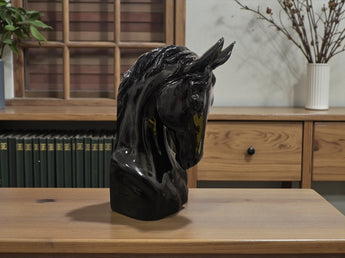 New Black Horse Head Bookend Office Modernist Figure Room Decor