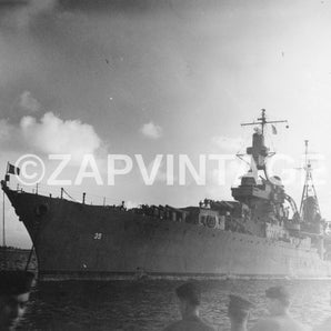 Vintage WWII USA Military Ship Boat At Sea Photo Image #1797