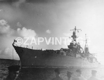 Vintage WWII USA Military Ship Boat At Sea Photo Image #1797