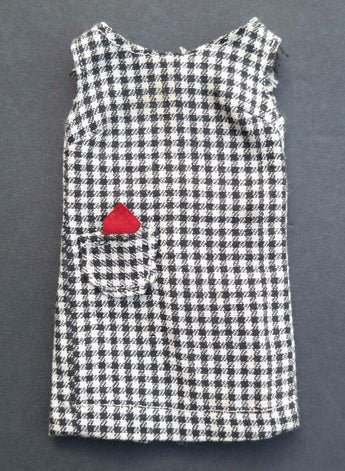 Vintage 1970's black & White Pencil Dress Doll Play Clothes / Clothing