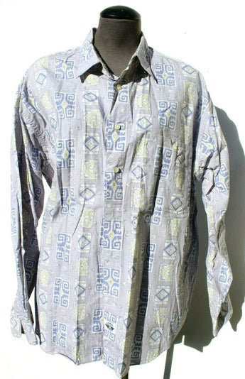 Vtg Men's Dockers Brand Retro Print Cowboy Western Southwest Shirt Lrg