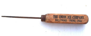 Vtg HOME Ice Pick Advertising "The Linion Ice Company" Hollywood California CA