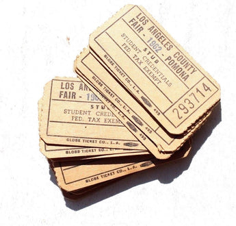 14 Vintage 1962 Los Angeles County Fair Pomona Student Credentials Ticket Stub