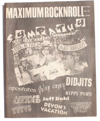 Vtg December 1991 Maximum Rock N Roll Punk Rock Music Zine Magazine No. 103