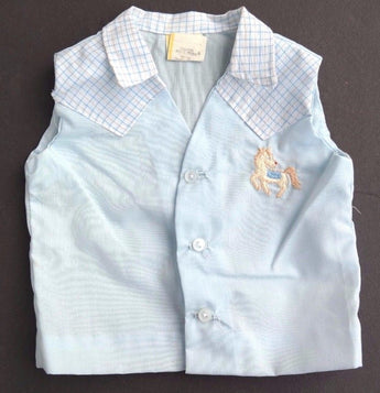 Vtg 1970's Boys BUTTON UP Cowboy Vest Doll Play Clothes / Clothing