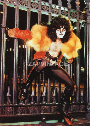 Vtg 1970s Peter Criss Concert Tour Preforming Kiss Band Music Photo #2994