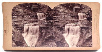 Vtg STERIOVIEW Card H. M. Stephens (Min-Ne-Ha-HA Waterfall Along Erie Railway)