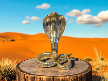 New LRG Retro Gold Cobra Snake Figurine Figure Room Man Cave Decor Decoration