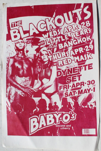 Vintage Teh Blackouts W/ Little Bears From Bangkok Baby-O's PUNK Concert POSTER