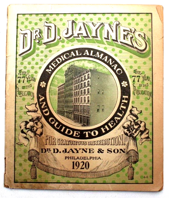 Antique Dr. D. Jayne's 1920 Medical Almanac and Guide to Health Booklet Magazine