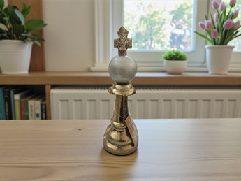 New Metal Gold Large Decorative King Chess Pieces Room Decor