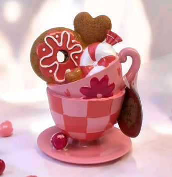 New Lrg Valentine’s Day Heart Cocoa / Coffee Cups Decoration Room Decor Figure