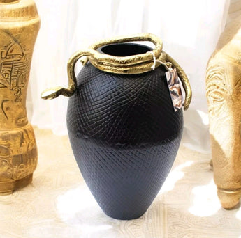 New Lrg Coiled Snake Around Vase Serpent Egyptain Decor Floor Flower Vase