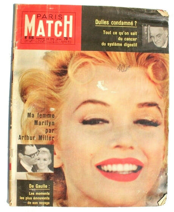 Vintage 1959 MARILYN MONROE / Arthur Miller Paris Match Magazine