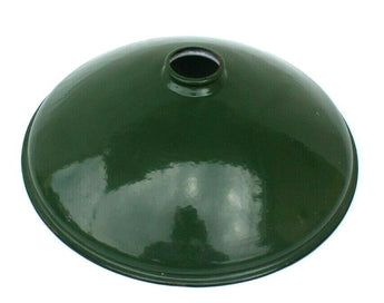 Vtg Green Porcelain Enamel 14” Gas Station Barn Light Shade Industrial Factory