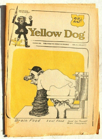 Vtg 1968 YELLOW DOG Newspaper Vol. I Issue # 5 (Brain Food) Comic R Crumb