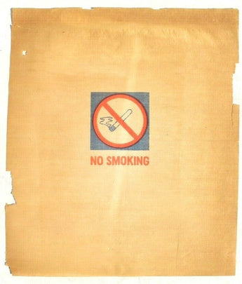 Vtg Paper NO SMOKING Back Of Seat / Backrest Airplane (Aircraft) Sign