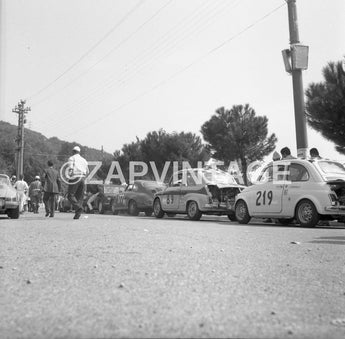 Vtg 1960s Carlo Abarth Fiat Racing Cars Line Up (Alfa Romeo) Italy Photo #1550