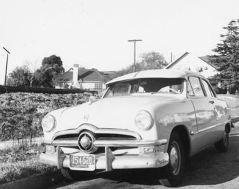 Vintage 1950's Black & White Photo - Studebaker Classic Car California Plates