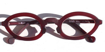 New Vtg 1990s L.A. Eyeworks Retro Abstract Eyeglasses - Burgundy Ella 347M