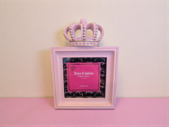 New Baby Pink / Gold Juicy Couture Crown Hollywood Regency Picture Frame 4x4