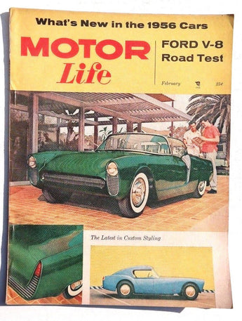 Vtg Hot Rat Rod Car Magazine - February 1956 Vol. 5 No. 7 MOTOR LIFE (Ford V-8)