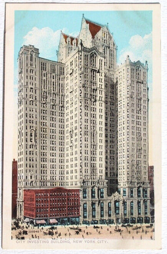 Vtg Antique Early 1900s Era Postcard RPPC - New York City Investing Building