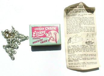 Vtg NOS 1960s - 1970s Rare Magic Trick Gag - Siberian Chain Escape Houdini Trick