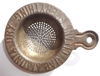 VINTAGE Metal JAP AMONIA Cleans Everything Kitchen LEMON STRAINER - RARE