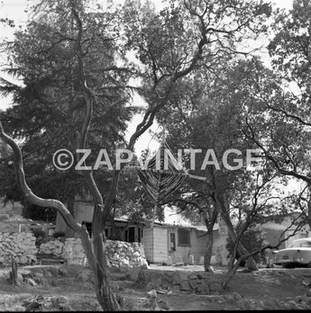 Vtg 1960s Old House With A God Eye Hanging In The Tree Old Car Photo #2002