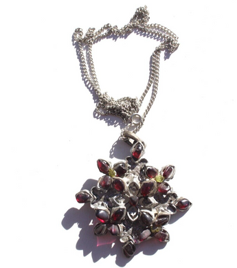 Vintage Gemstone (Agate Stone Geode Crystal) Necklace Pendant Jewelry