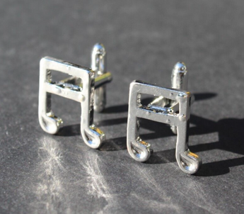 New Men's Silver Clef Music Note Stainless Steel Dress Shirt Cufflink