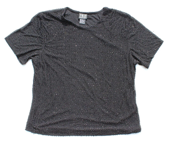 Vintage I.N.C Women's Black Studded Cocktail Dress Up T-Shirt Top Size L